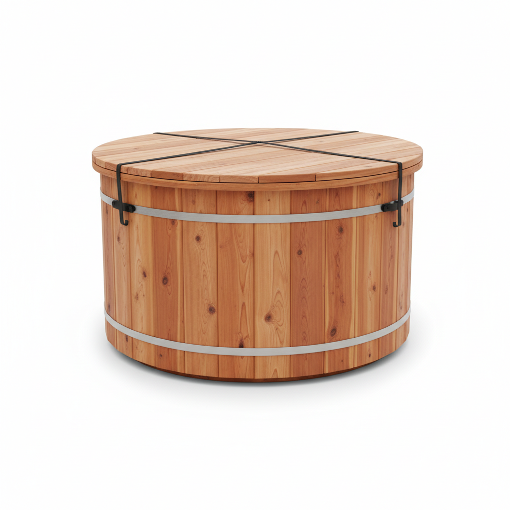 The Meridian Vault: Artisan Cedar Soaking Tub