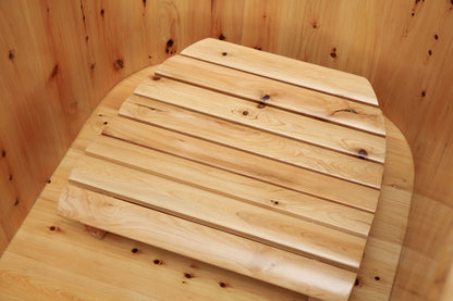 ALFI brand AB1136 61'' Free Standing Cedar Wooden Bathtub with Tub Filler