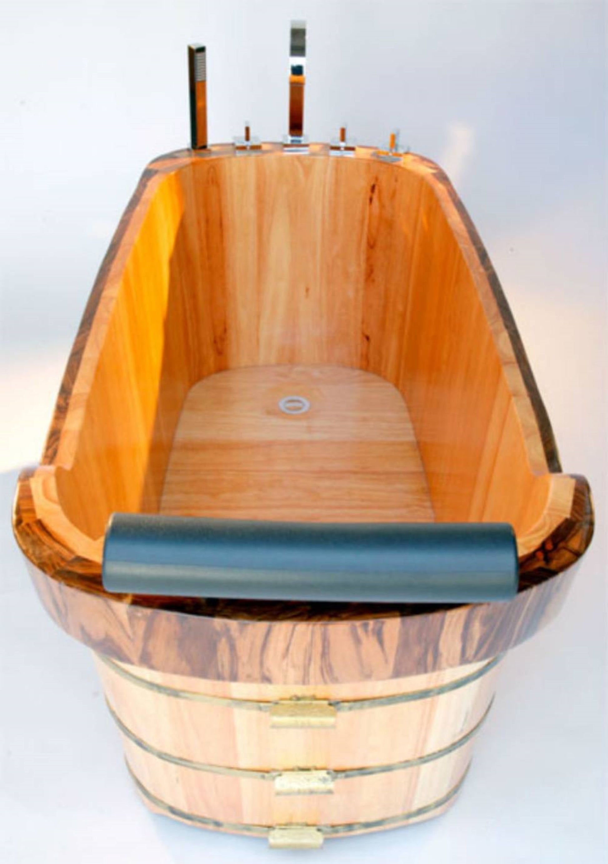 ALFI Brand Wooden bathtub with a modern design.  - Luxe Tub Source