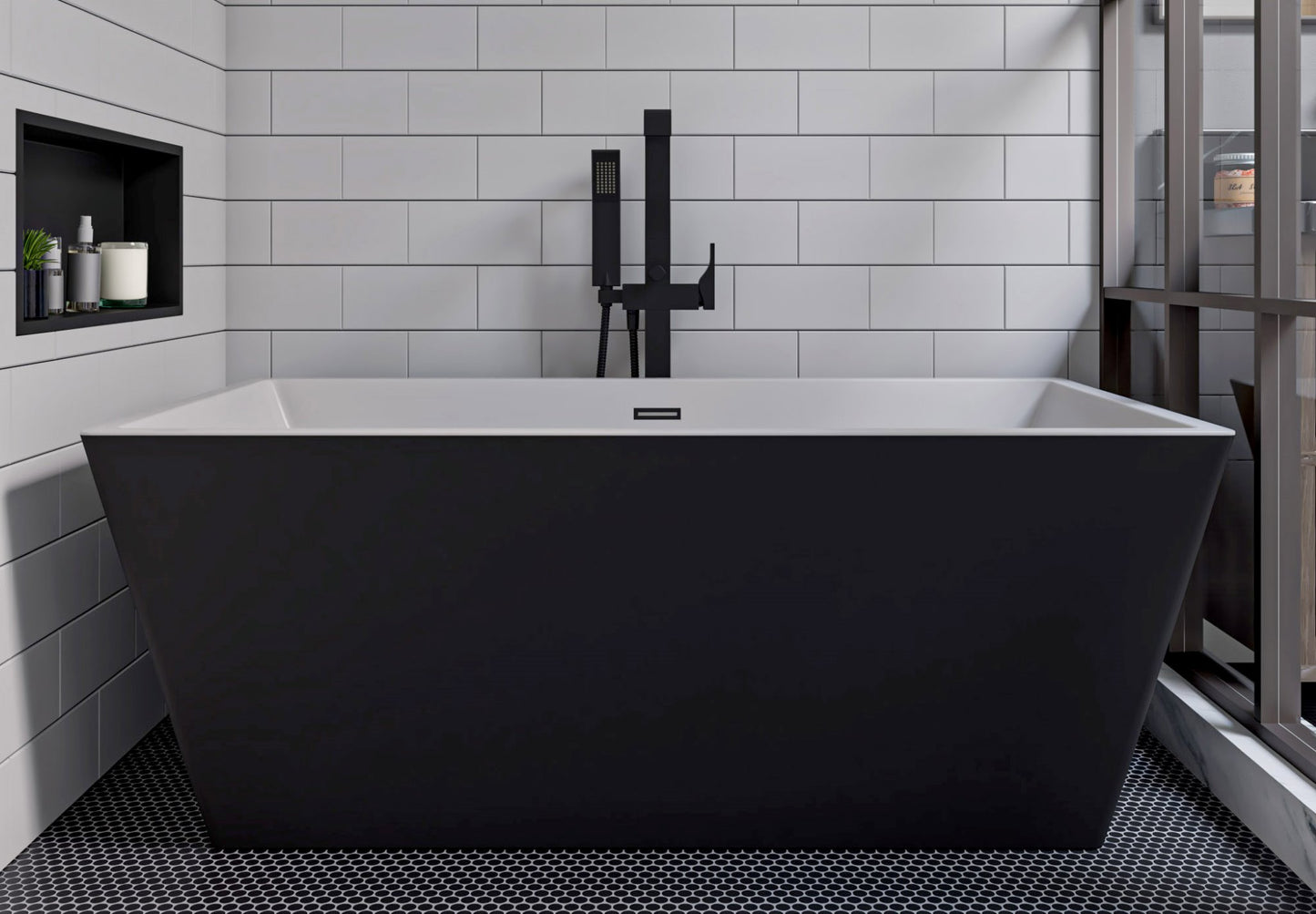 ALFI brand AB2180 Floor Mount Tub Filler with Shower Head Polished/Brushed