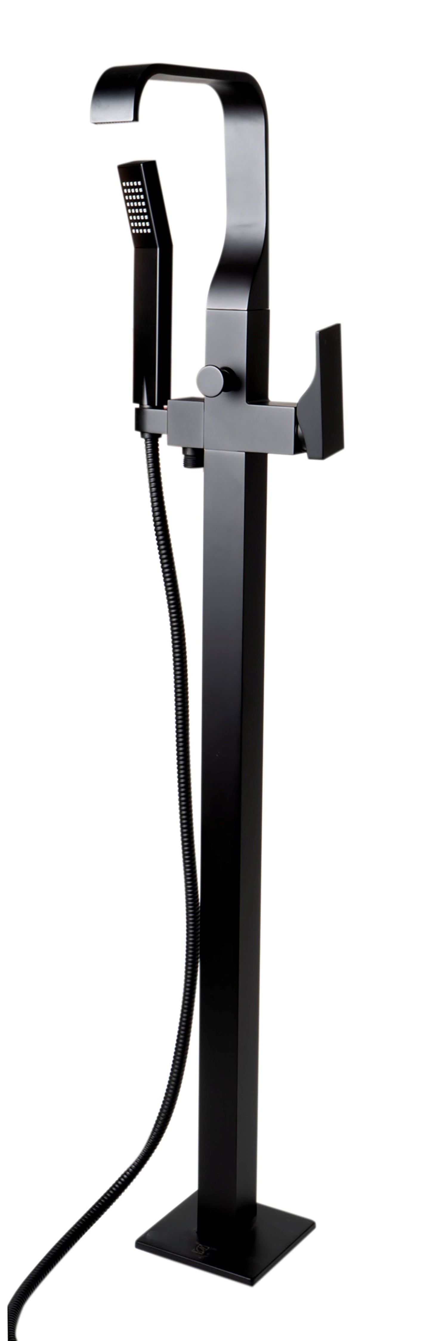 ALFI brand AB2180 Floor Mount Tub Filler with Shower Head Polished/Brushed