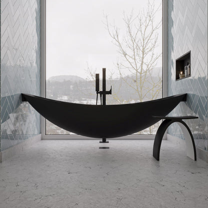 ALFI brand AB2180 Floor Mount Tub Filler with Shower Head Polished/Brushed