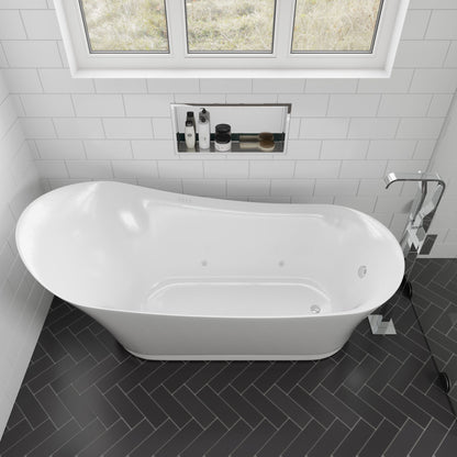 ALFI brand AB2180 Floor Mount Tub Filler with Shower Head Polished/Brushed