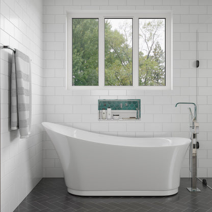 ALFI brand AB2180 Floor Mount Tub Filler with Shower Head Polished/Brushed