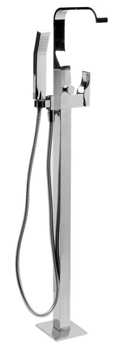 ALFI brand AB2180 Floor Mount Tub Filler with Shower Head Polished/Brushed