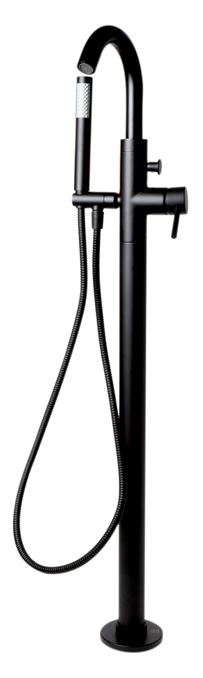 Alfi brand AB2534 Floor Mount Tub Filler with Shower Head Polished/Brushed