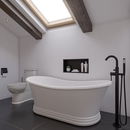 Alfi brand AB2534 Floor Mount Tub Filler with Shower Head Polished/Brushed