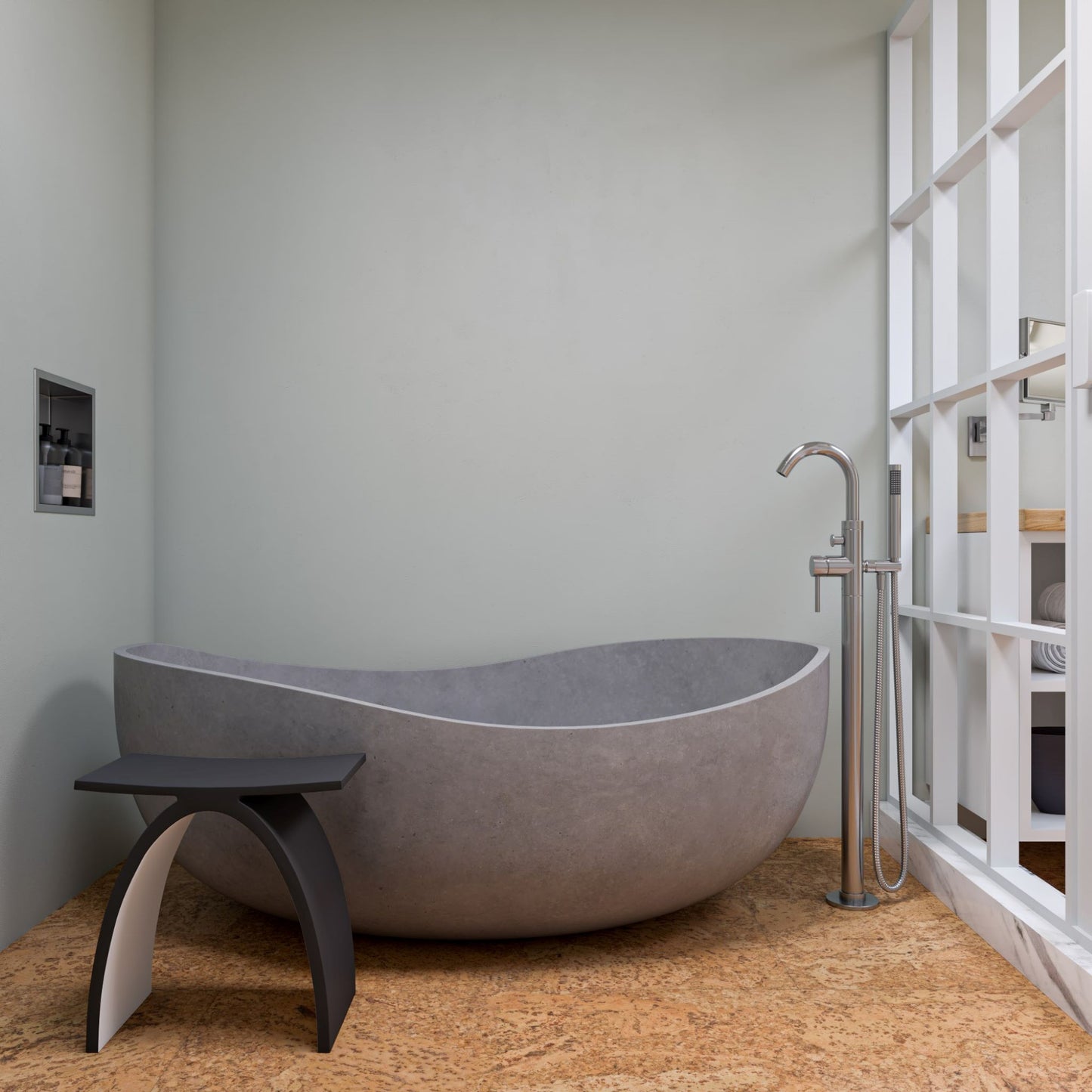 Alfi brand AB2534 Floor Mount Tub Filler with Shower Head Polished/Brushed