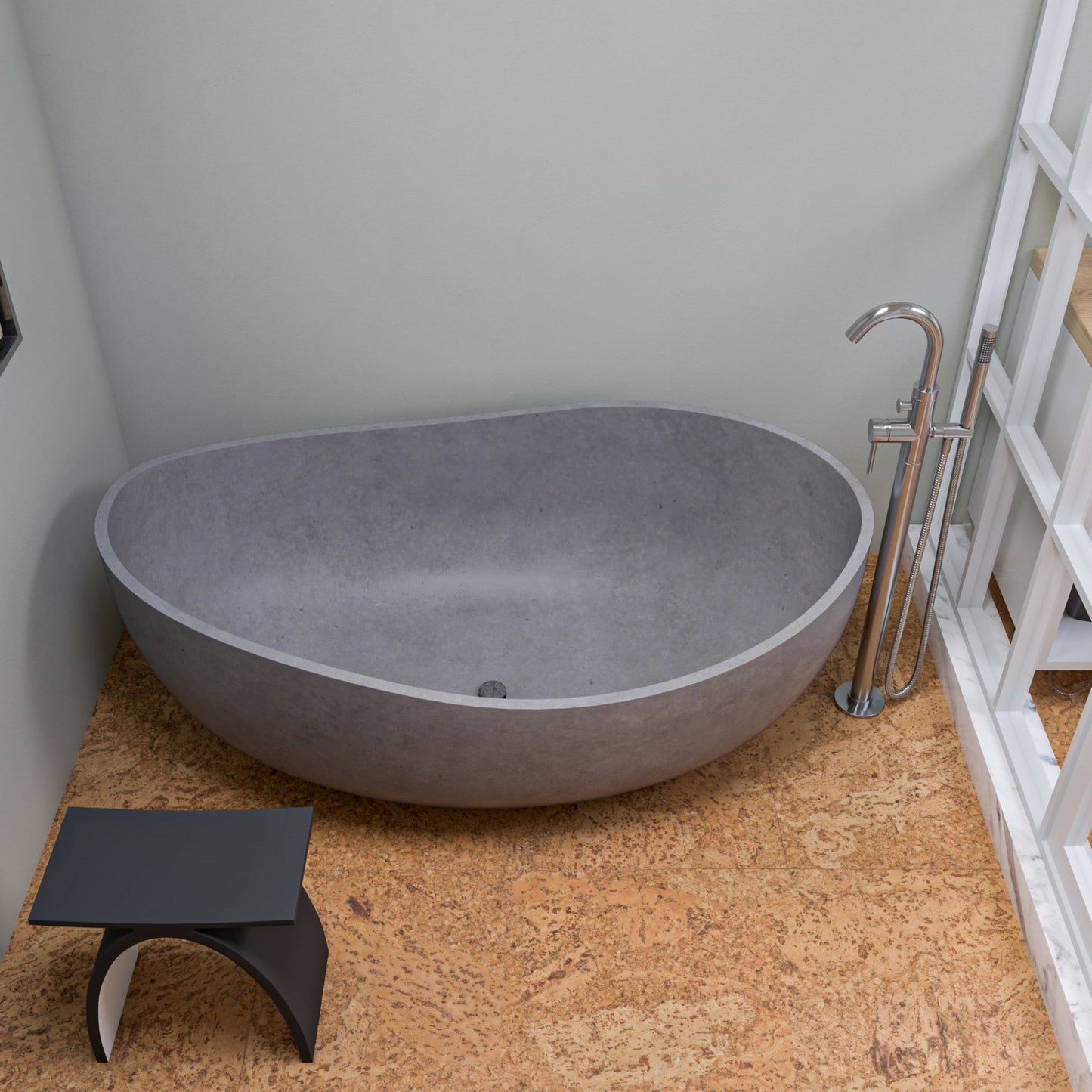 Alfi brand AB2534 Floor Mount Tub Filler with Shower Head Polished/Brushed