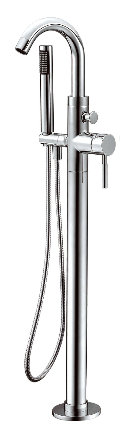 Alfi brand AB2534 Floor Mount Tub Filler with Shower Head Polished/Brushed