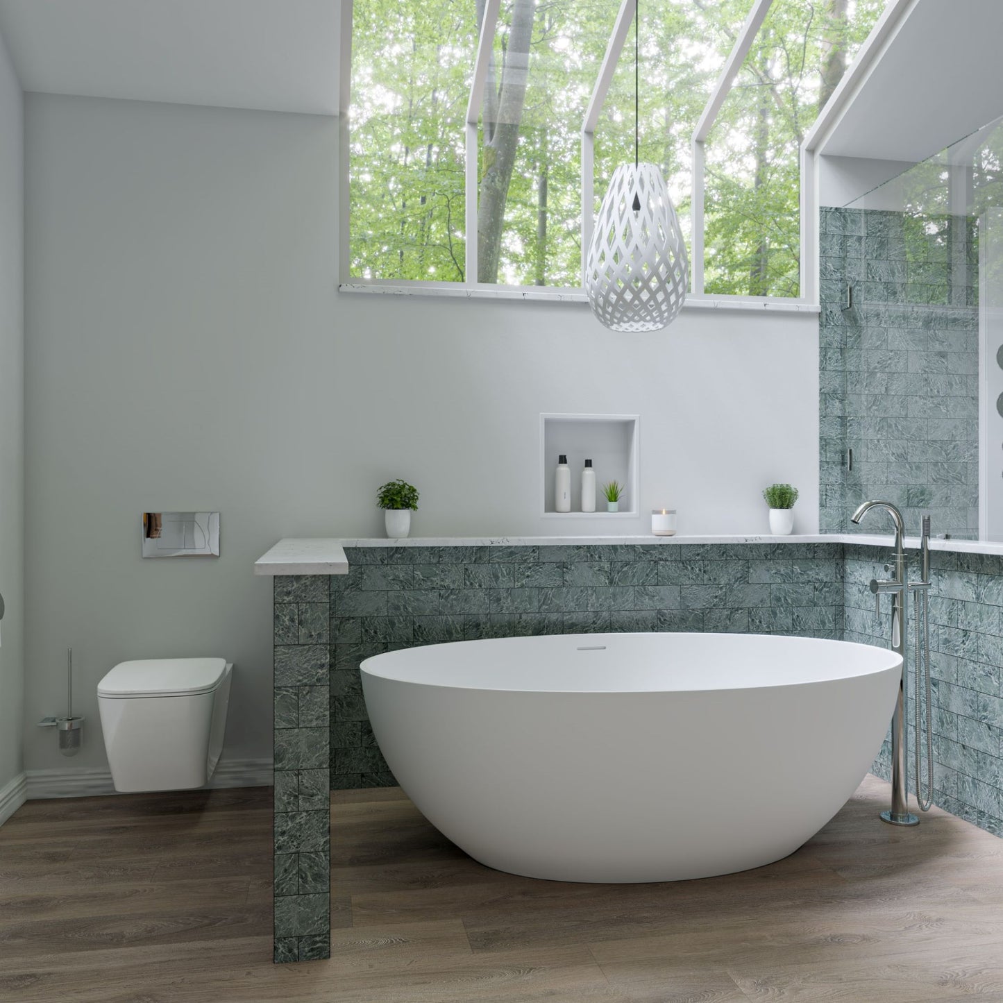 Alfi brand AB2534 Floor Mount Tub Filler with Shower Head Polished/Brushed