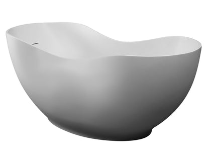 ALFI Brand White freestanding bathtub on a white background. - Luxe Tub Source