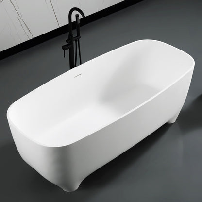 ALFI brand AB9980 67" White Matte Solid Surface Resin Bathtub