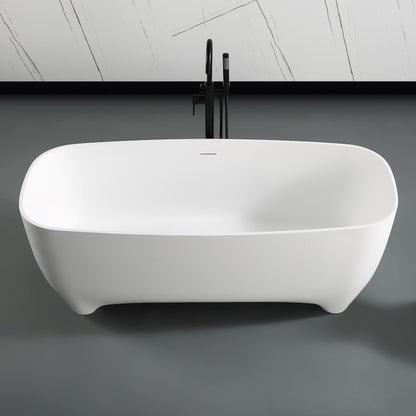 ALFI brand AB9980 67" White Matte Solid Surface Resin Bathtub