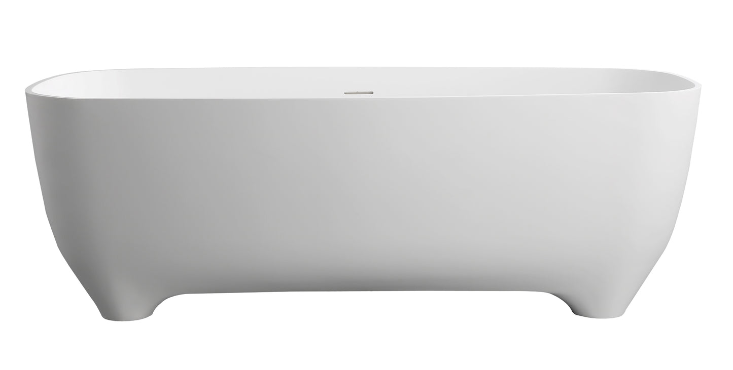 ALFI brand AB9980 67" White Matte Solid Surface Resin Bathtub