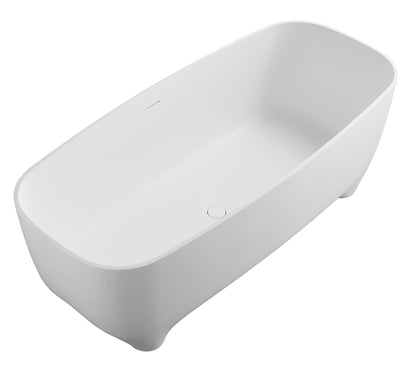 ALFI brand AB9980 67" White Matte Solid Surface Resin Bathtub