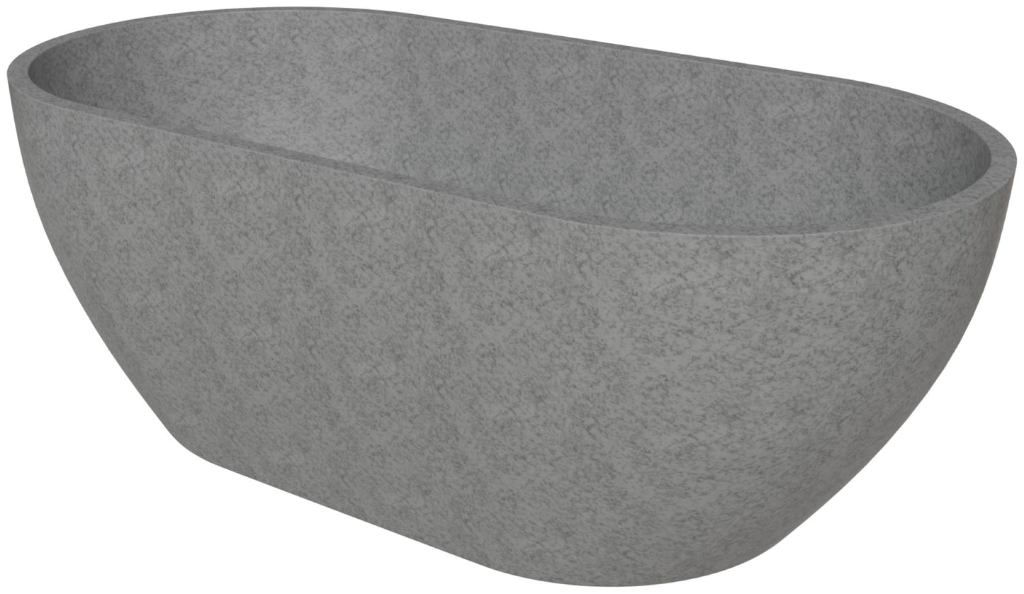 ALFI brand ABCO59TUB 59" Solid Concrete Oval Freestanding Bathtub