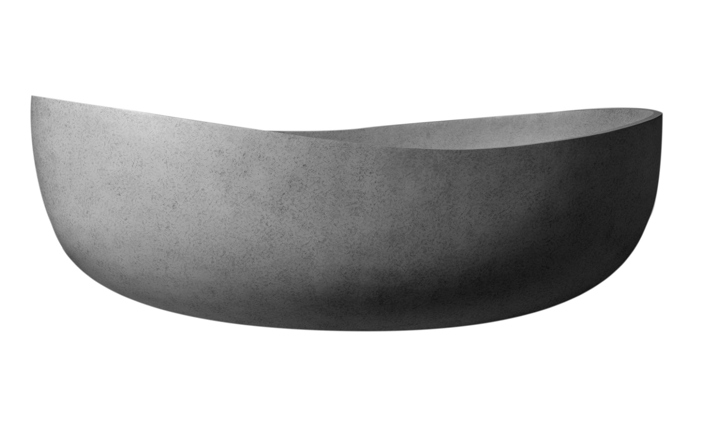 ALFI brand ABCO63TUB 63" Solid Concrete Gray Matte Oval Bathtub
