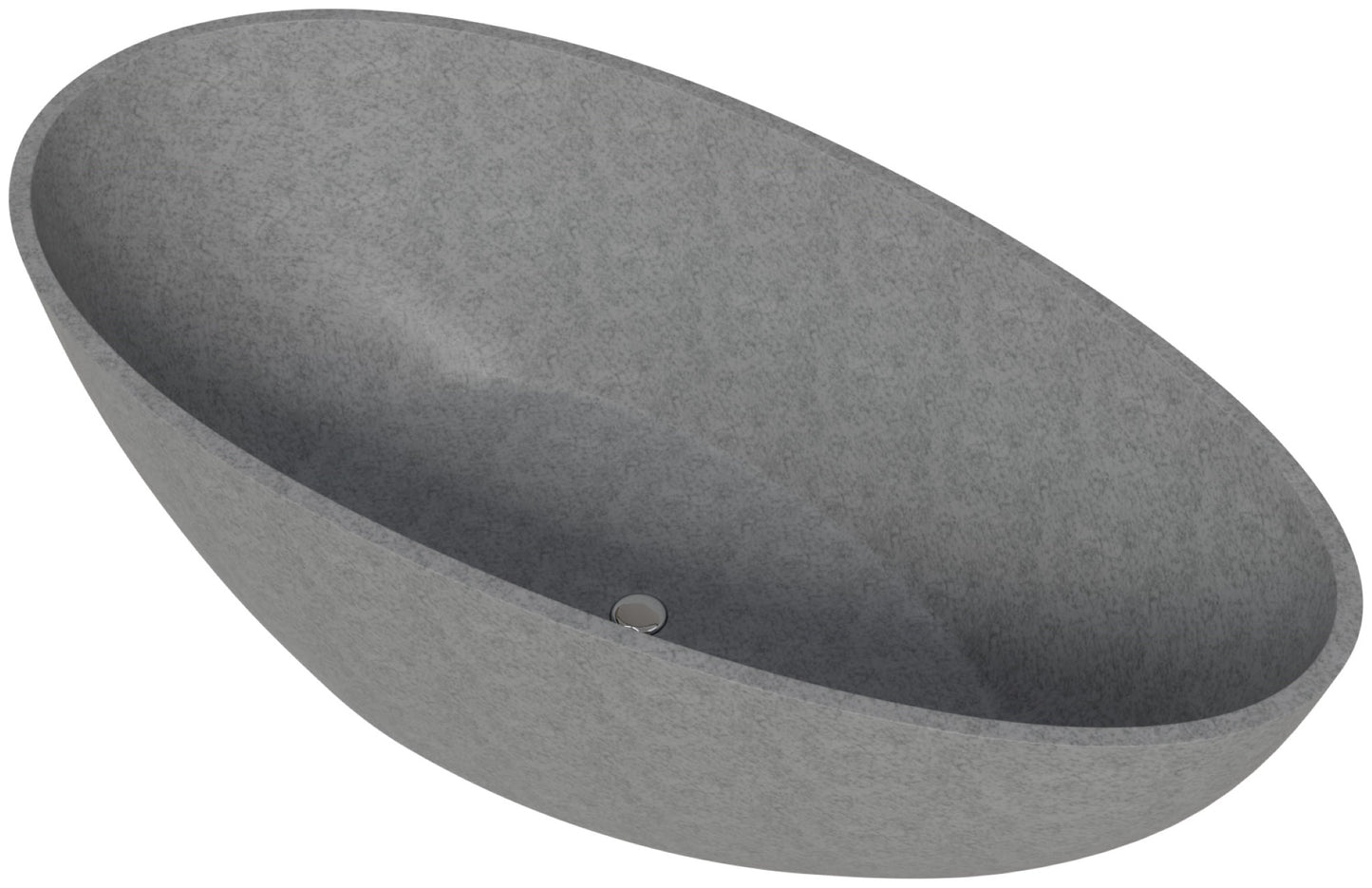 ALFI brand ABCO72TUB 72" Solid Concrete Tear Drop Freestanding Bathtub