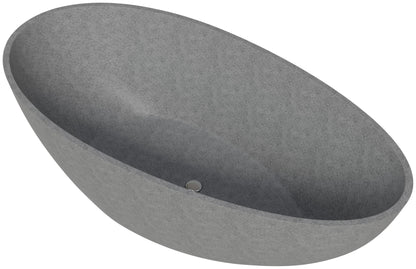 ALFI brand ABCO72TUB 72" Solid Concrete Tear Drop Freestanding Bathtub