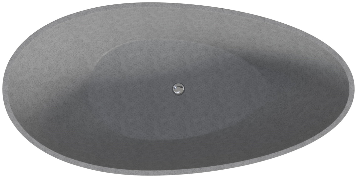 ALFI brand ABCO72TUB 72" Solid Concrete Tear Drop Freestanding Bathtub