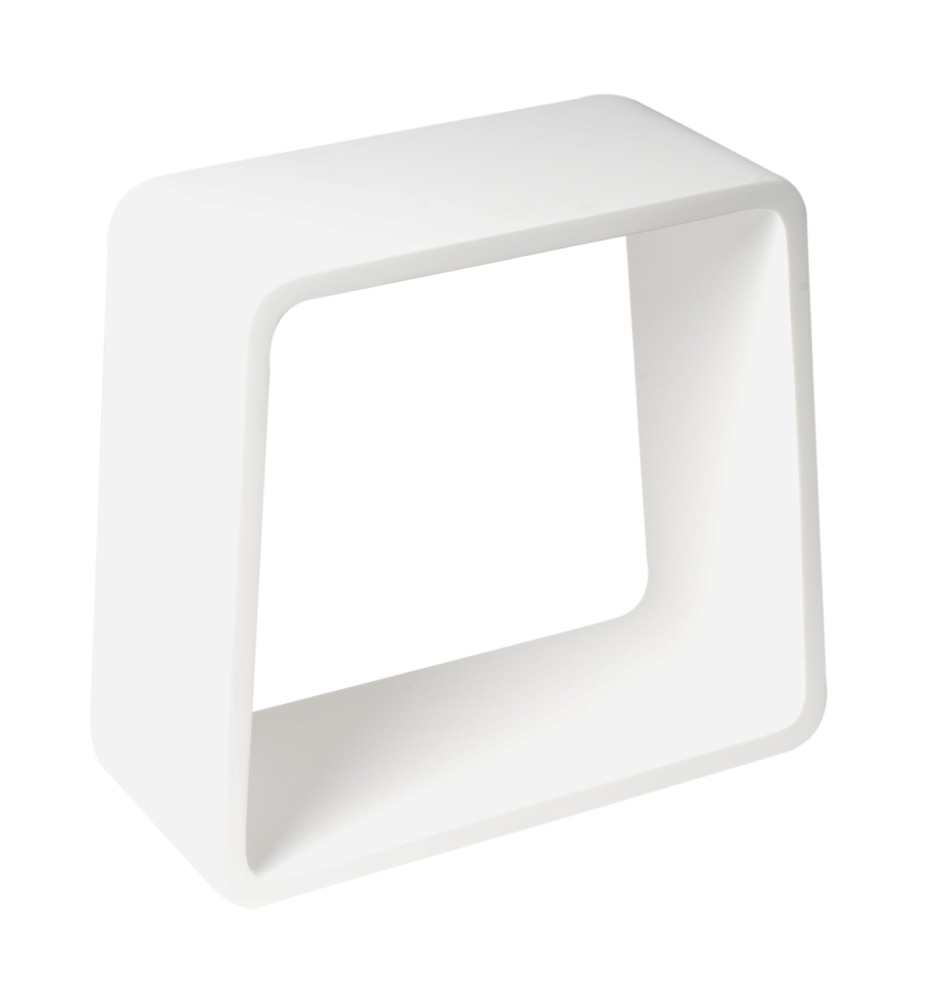 ALFI Brand interior view of White bathroom stool with a modern design on a white background. - Luxe Tub Source