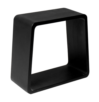 ALFI Brand interior view of Black square stool on a white background. - Luxe Tub Source