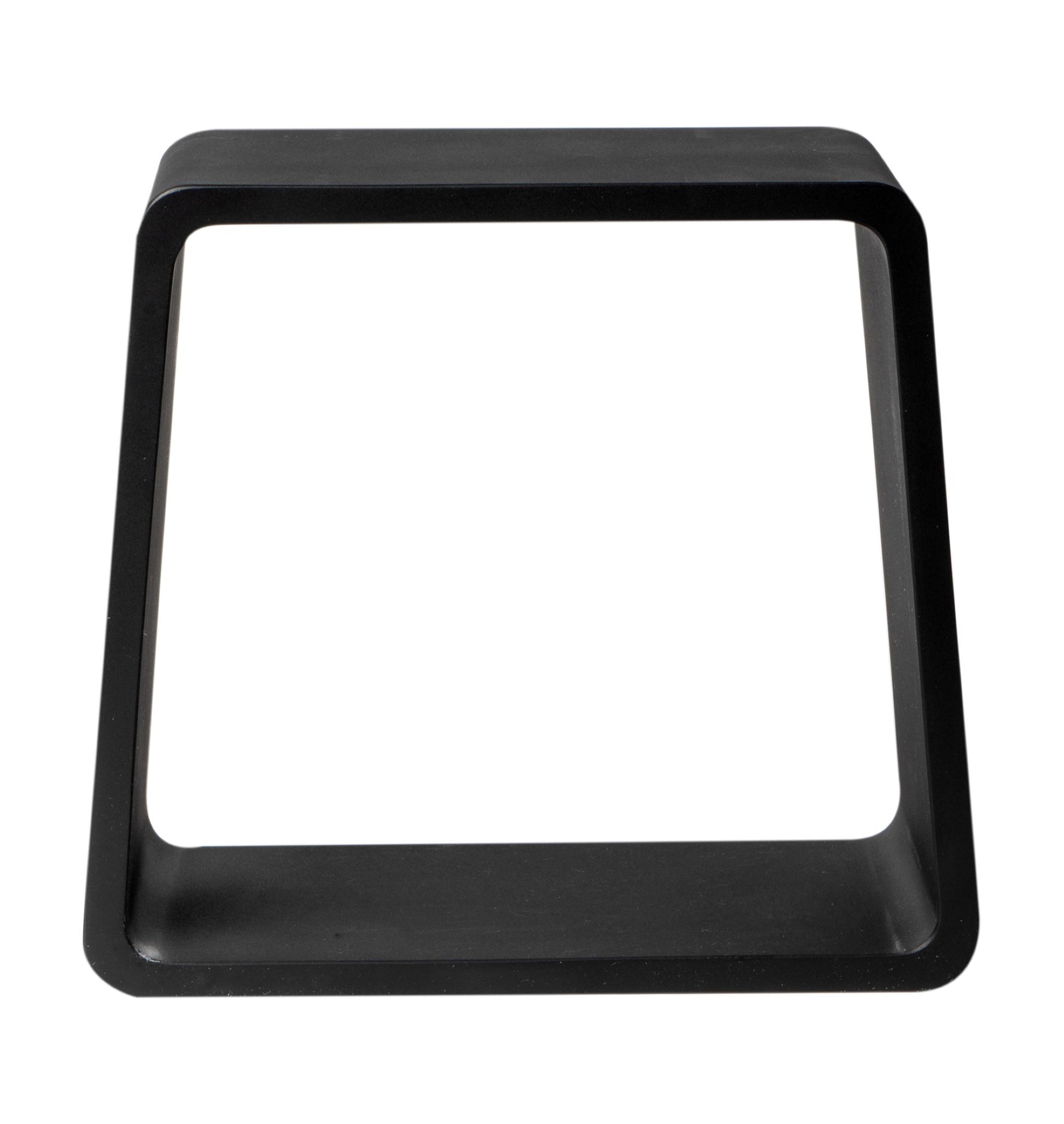 ALFI Brand Black square shaped stool on a white background. - Luxe Tub Source