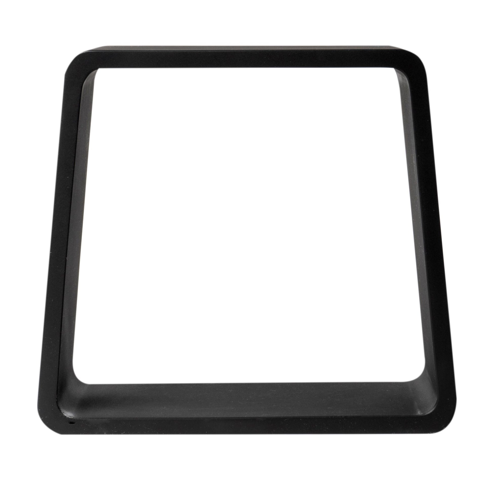 ALFI Brand front view of Black square shaped bathroom stool on a white background. - Luxe Tub Source
