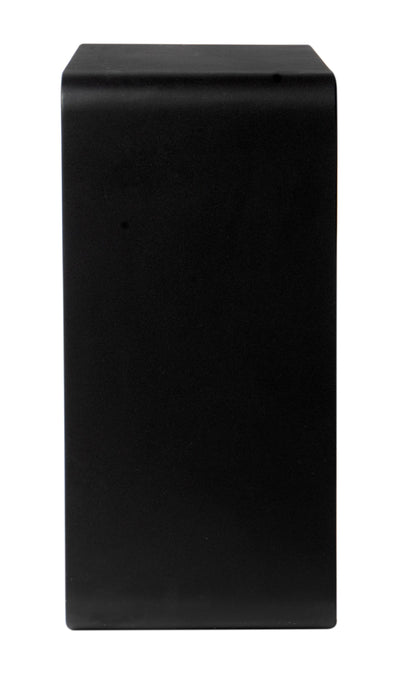ALFI Brand side view of Black rectangular bathroom stool on a white background. - Luxe Tub Source