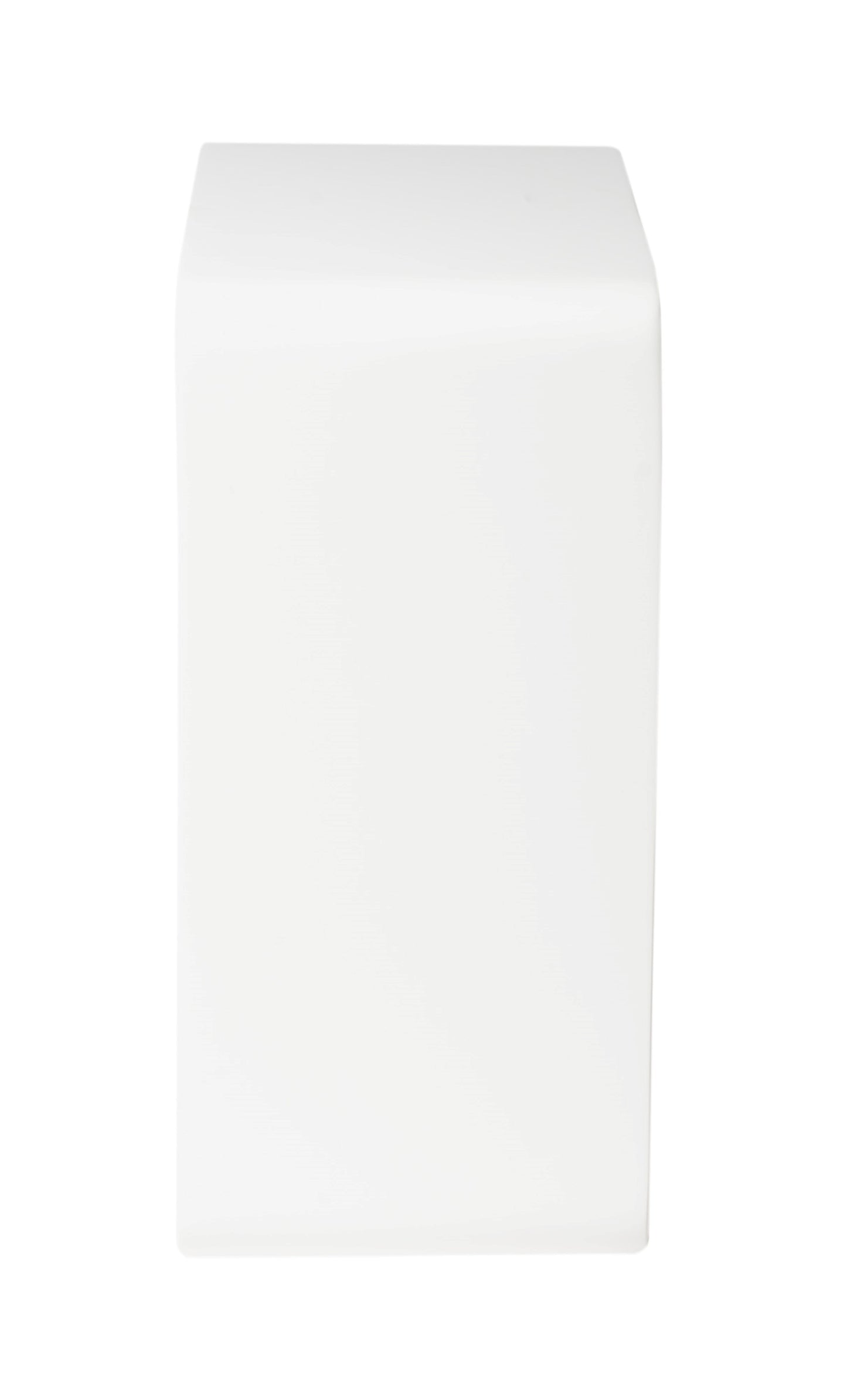 ALFI Brand side view of White cube-shaped bathroom stool on a white background. - Luxe Tub Source