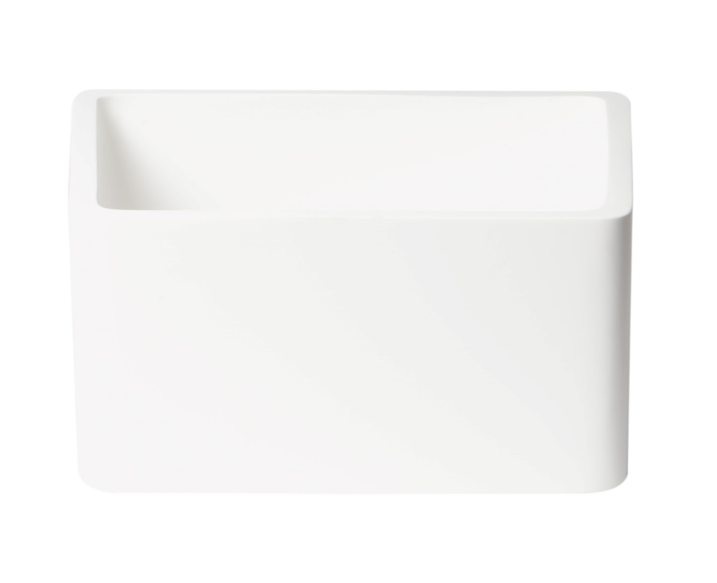 ALFI Brand top view of White cube-shaped bathroom stool on a white background. - Luxe Tub Source