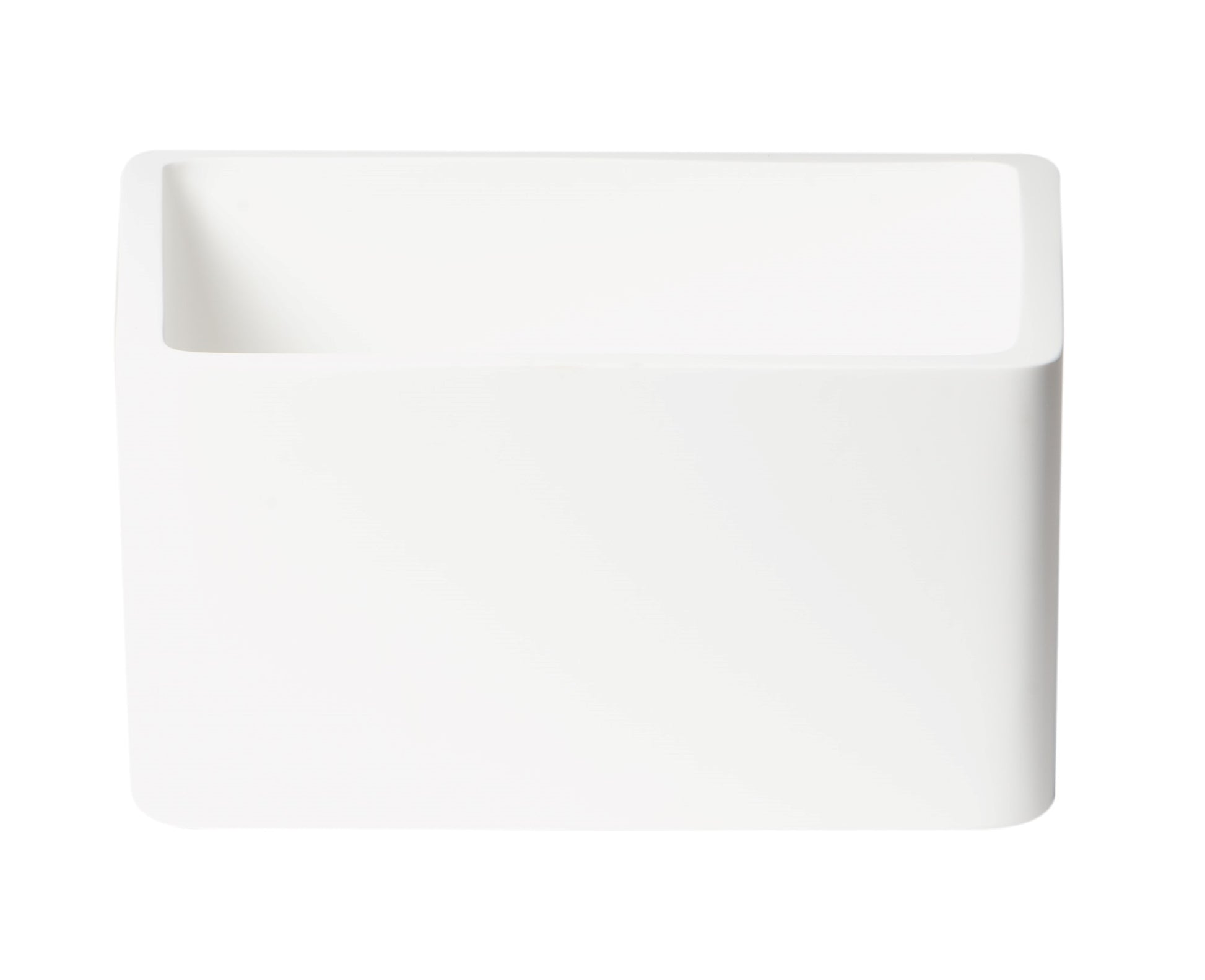 ALFI Brand top view of White cube-shaped bathroom stool on a white background. - Luxe Tub Source