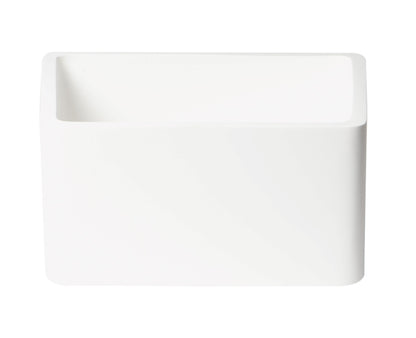 ALFI Brand top view of White cube-shaped bathroom stool on a white background. - Luxe Tub Source
