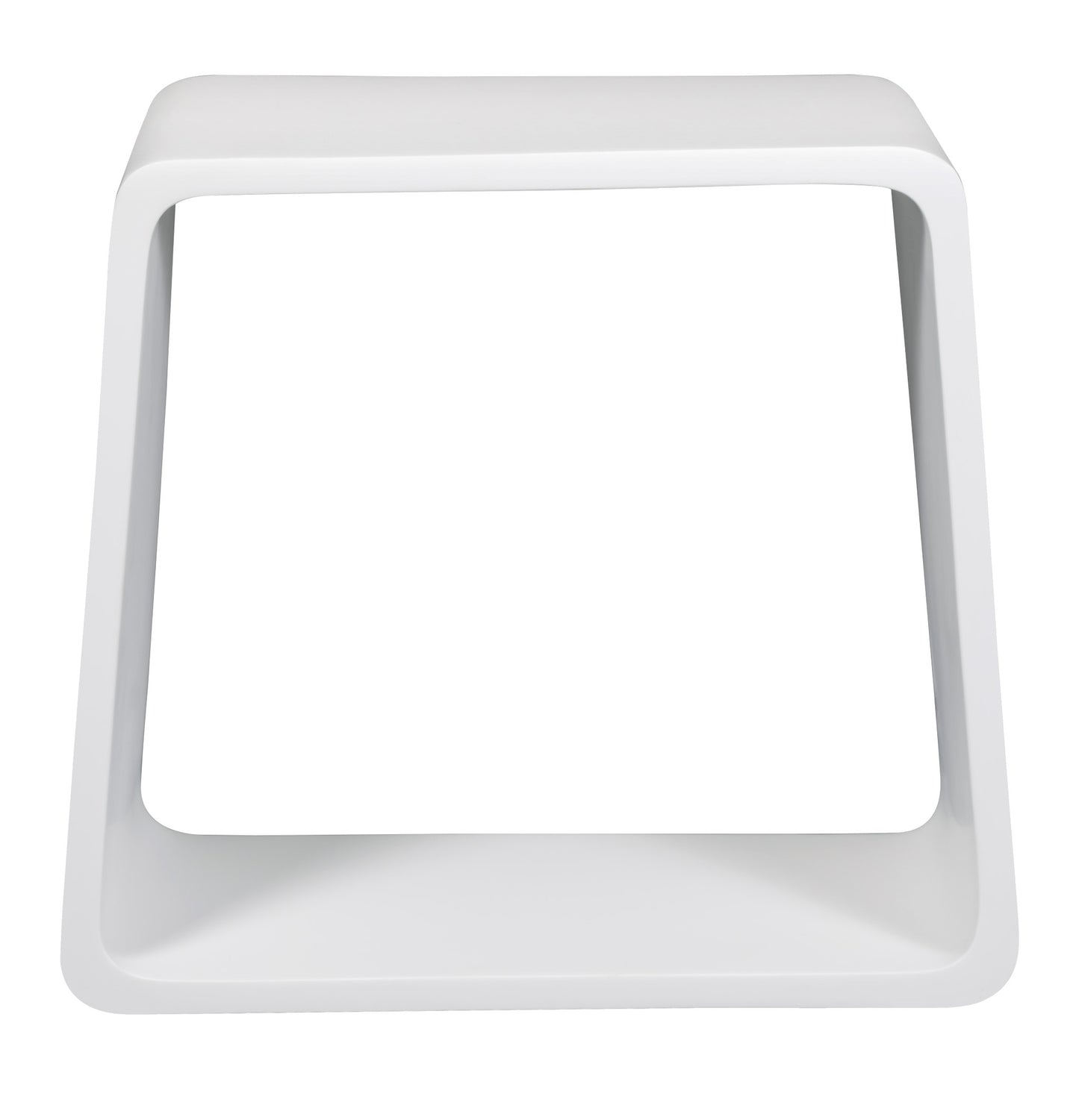 ALFI Brand interior view of White cube-shaped bathroom stool on a white background. - Luxe Tub Source