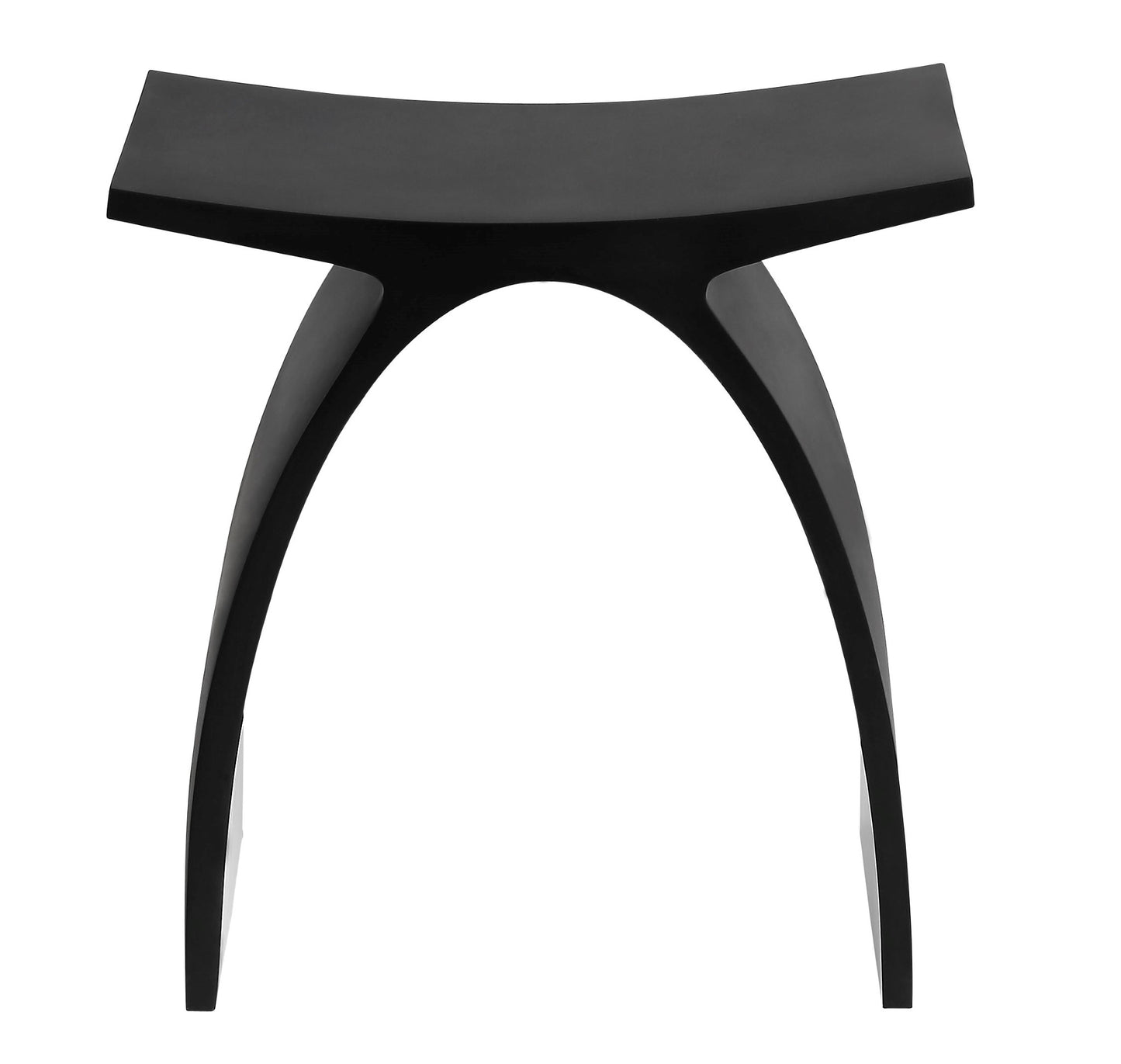ALFI Brand Black stool with curved design on a white background. - Luxe Tub Source