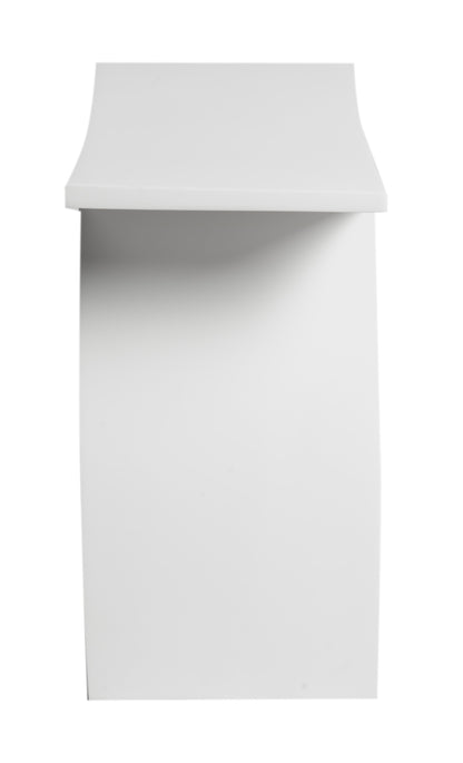 ALFI Brand side view of white stool with a unique design against a white background. - Luxe Tub Source