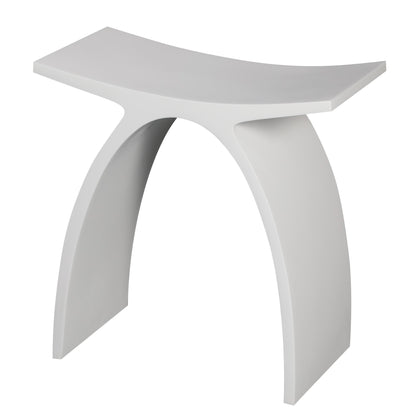 ALFI brand ABST77 Arched Solid Surface Resin Bathroom / Shower Stool