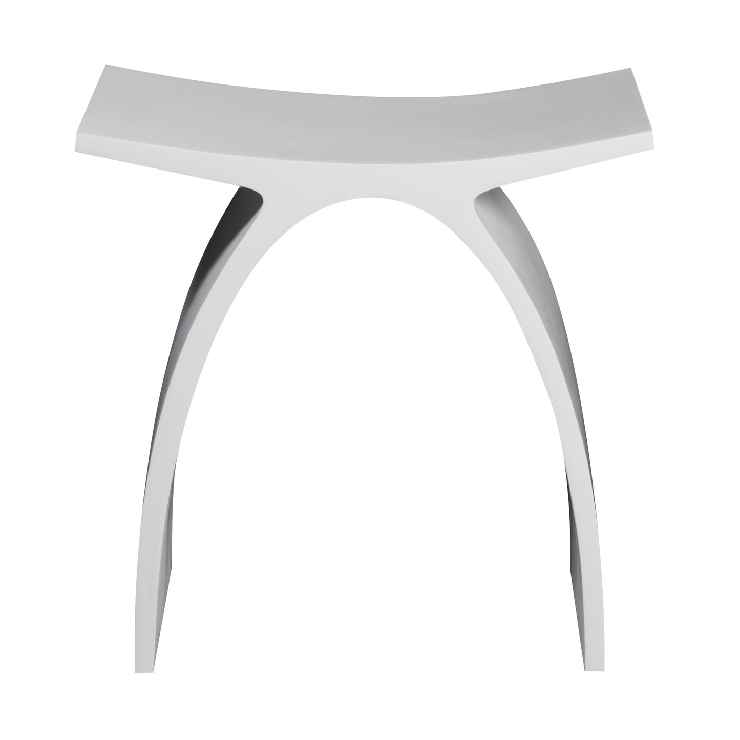 ALFI Brand white stool with a unique design against a white background. - Luxe Tub Source