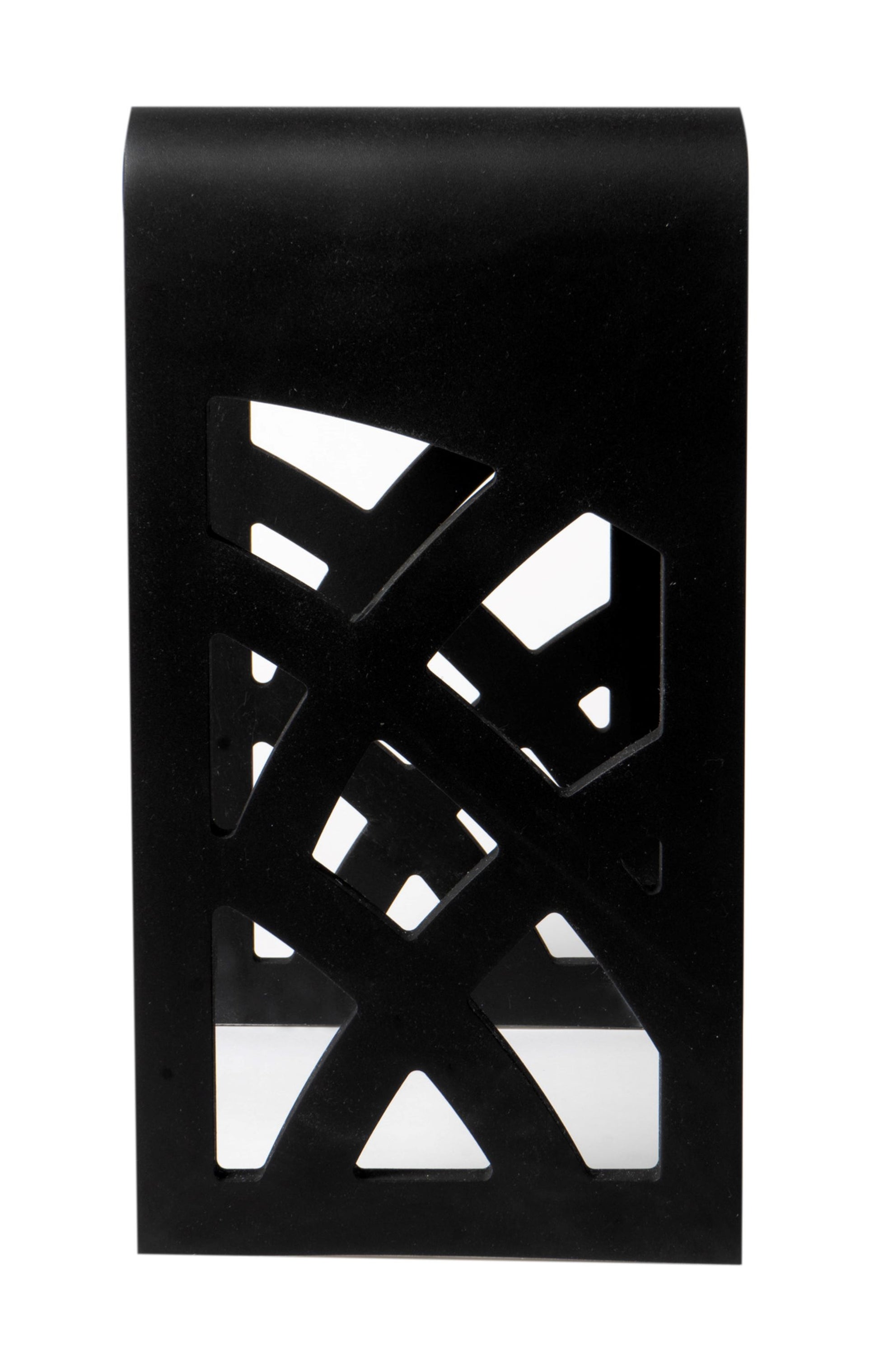ALFI Brand Black bathroom stool with geometric cutout design on a white background. - Luxe Tub Source