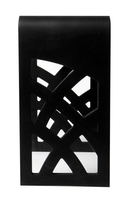 ALFI Brand Black bathroom stool with geometric cutout design on a white background. - Luxe Tub Source