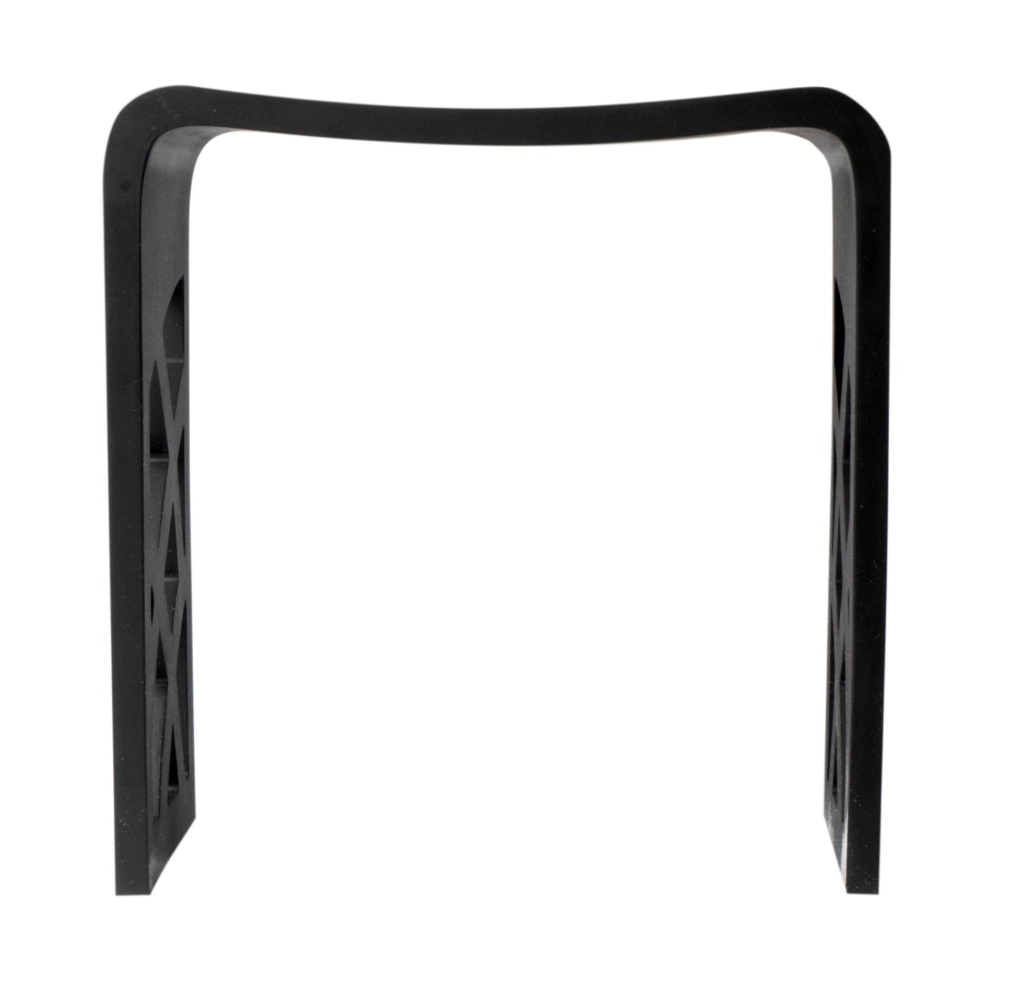 ALFI Brand front view of Black stool with a minimalist design on a white background. - Luxe Tub Source