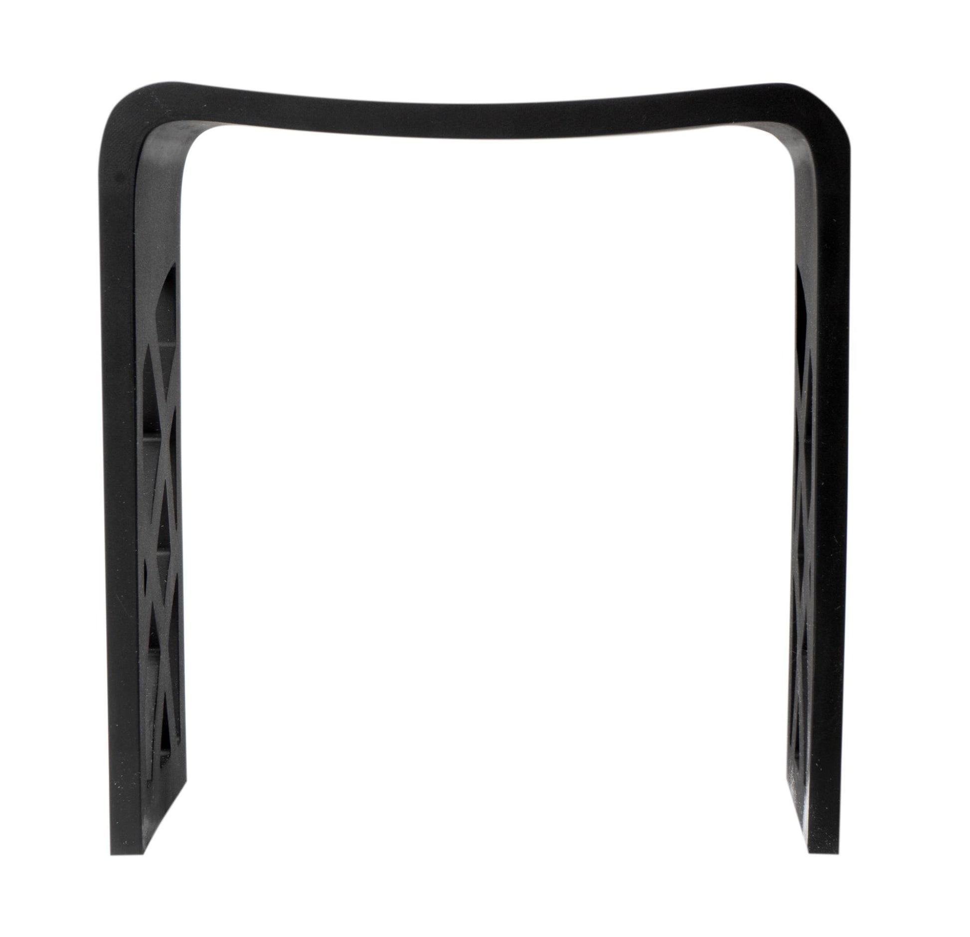 ALFI Brand front view of Black stool with a minimalist design on a white background. - Luxe Tub Source