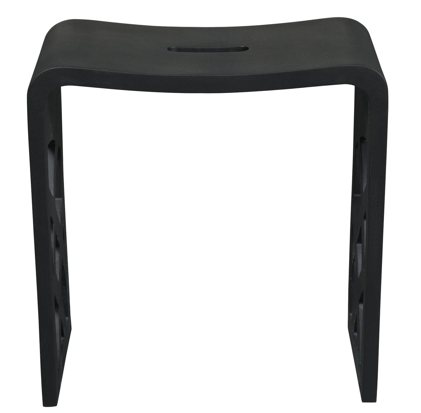 ALFI Brand Black stool with a minimalist design on a white background. - Luxe Tub Source