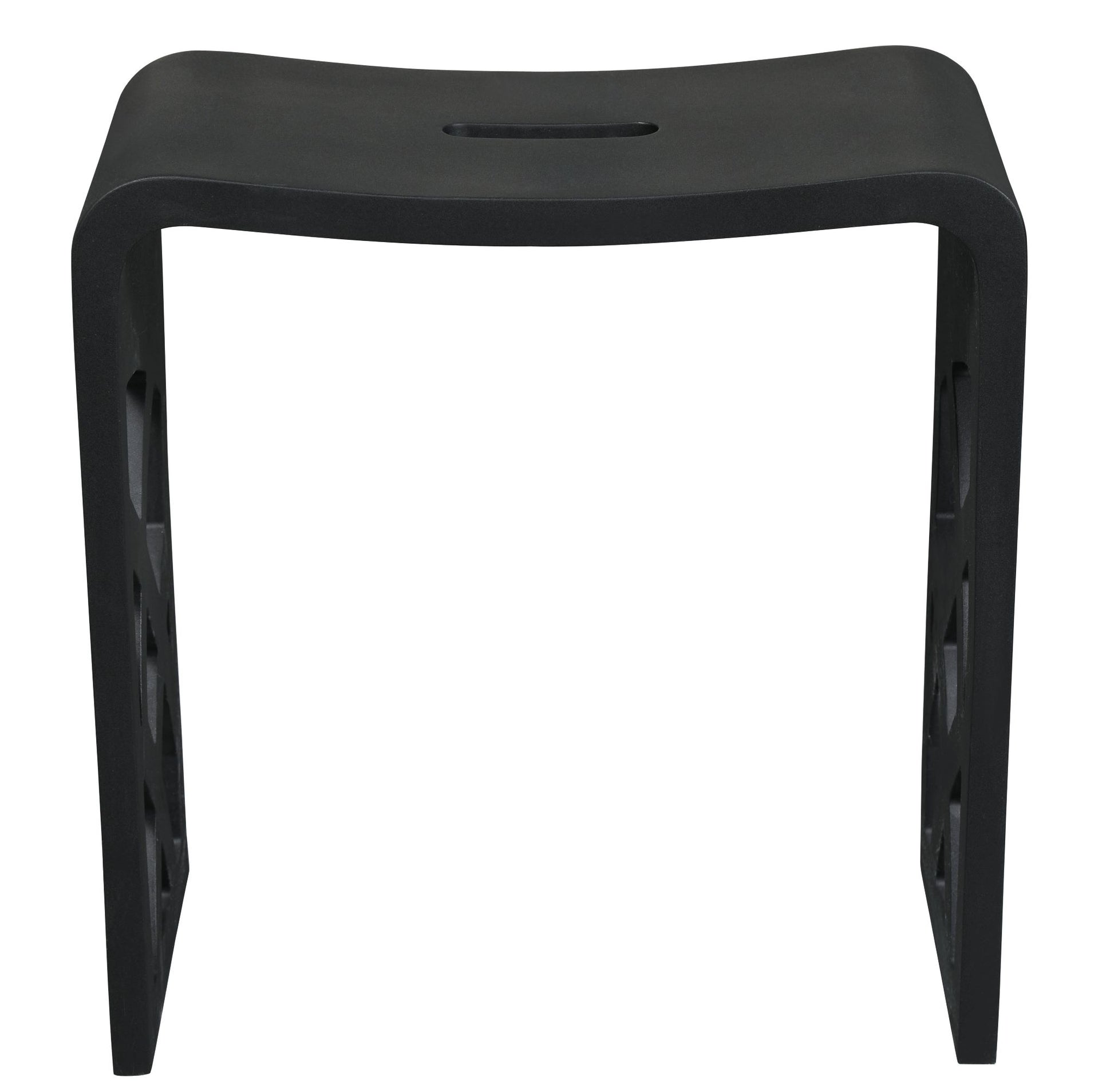 ALFI Brand Black stool with a minimalist design on a white background. - Luxe Tub Source