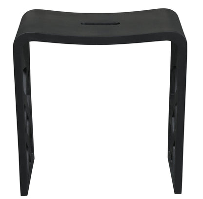 ALFI Brand Black stool with a minimalist design on a white background. - Luxe Tub Source
