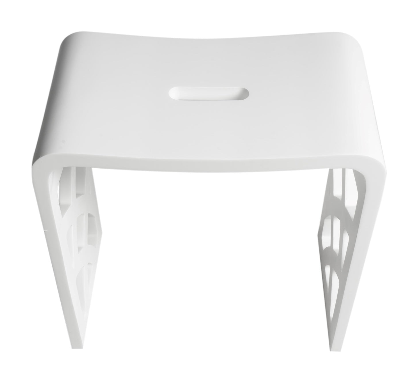 ALFI Brand White stool with a minimalist design on a white background. - Luxe Tub Source