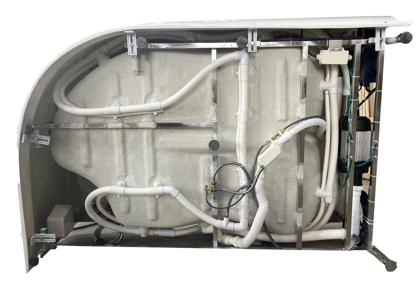 EAGO AM124ETL-L 6 ft Right Drain Corner Acrylic White Whirlpool Bathtub for Two