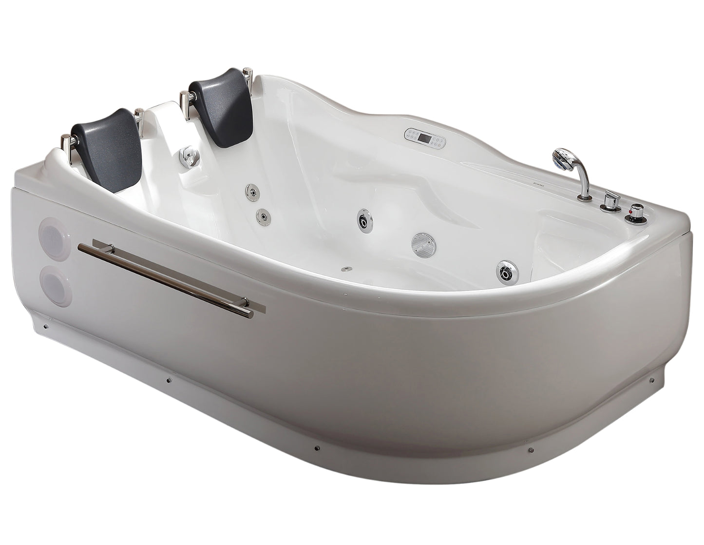 EAGO AM124ETL-L 6 ft Right Drain Corner Acrylic White Whirlpool Bathtub for Two