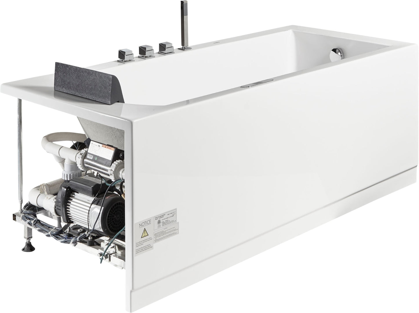 EAGO AM154ETL-L6 6 ft Acrylic White Rectangular Whirlpool Tub With Fixtures